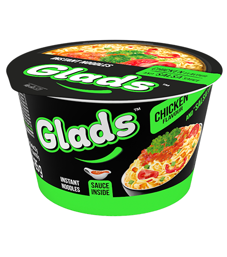 Glads-Nudeln mit Hühnergeschmack und «Salsa» sauce